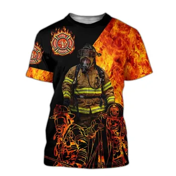 Тениски Firefighters Turnish С графичен 3D принтом, летни тениски с кръгло деколте и къс ръкав, детски тениски Оверсайз за мъже и жени, върхове Унисекс