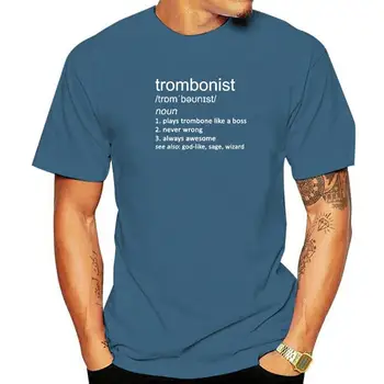 Тениски Trombonist Смешни Definition, графична градинска дрехи, къс ръкав, тениска Trombone Jazz Harajuku Оверсайз, мъжки дрехи