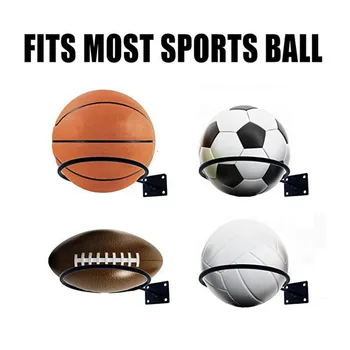 Футболен Баскетболен монтиран на стената lcd дисплей за съхранение на спортни топки, държач за топки, универсална стойка за топки, Метален Черен държач за багажник за ръгби